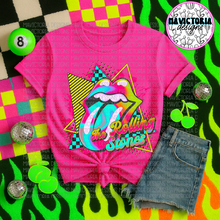 Load image into Gallery viewer, Neon band tees version 2 on comfort colors neon pink - Mavictoria Designs Hot Press Express
