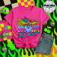 Load image into Gallery viewer, Neon band tees version 2 on comfort colors neon pink - Mavictoria Designs Hot Press Express
