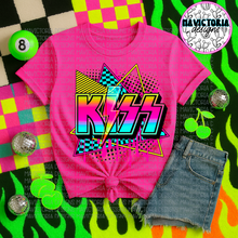 Load image into Gallery viewer, Neon band tees version 2 on comfort colors neon pink - Mavictoria Designs Hot Press Express
