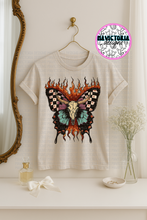 Load image into Gallery viewer, Burnout Butterfly on ivory comfort colors graphic tee - Mavictoria Designs Hot Press Express
