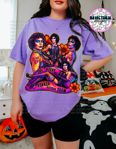 The Rocky horror picture show on violet graphic tee or long sleeve - Mavictoria Designs Hot Press Express