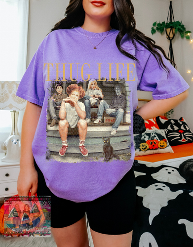 THUG LIFE hocus pocus edition on violet comfort colors graphic tee - Mavictoria Designs Hot Press Express