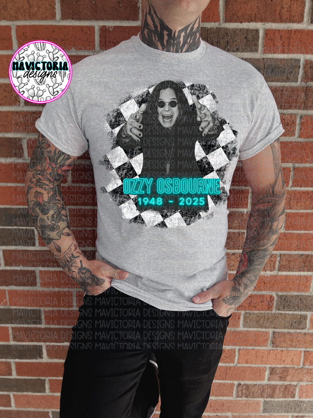 RIP OZZY on ash hoodie, crewneck, long sleeve or tee - Mavictoria Designs Hot Press Express