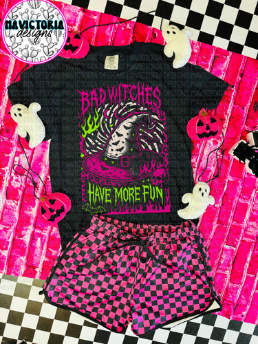 Bad witches have more fun on black hoodie, crewneck, long sleeve or graphic tee - Mavictoria Designs Hot Press Express