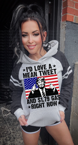 I’d love a mean tweet and $1.79 gas right now SPORT BLACK AND GREY HOODIE - Mavictoria Designs Hot Press Express