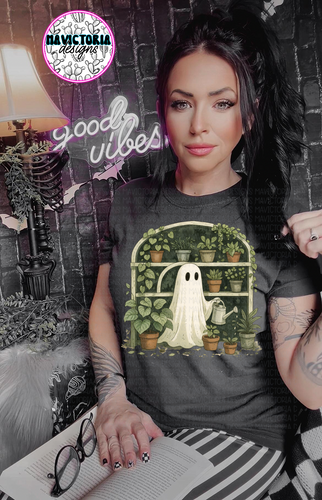 Ghost plants on black hoodie, crewneck, long sleeve or tee - Mavictoria Designs Hot Press Express