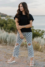 Load image into Gallery viewer, ROUND THE TRACK CHECKERED JEANS (preorder only arrives in October) - Mavictoria Designs Hot Press Express
