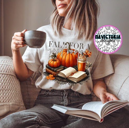 Fall for a good book on sand hoodie, crewneck, long sleeve or tee - Mavictoria Designs Hot Press Express