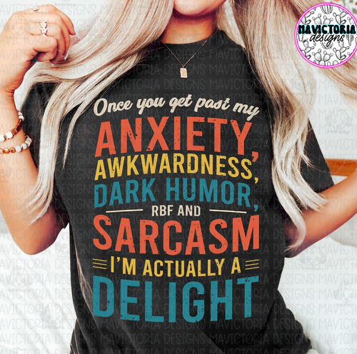 Once you get past my anxiety on black hoodie, crewneck, long sleeve or tee - Mavictoria Designs Hot Press Express