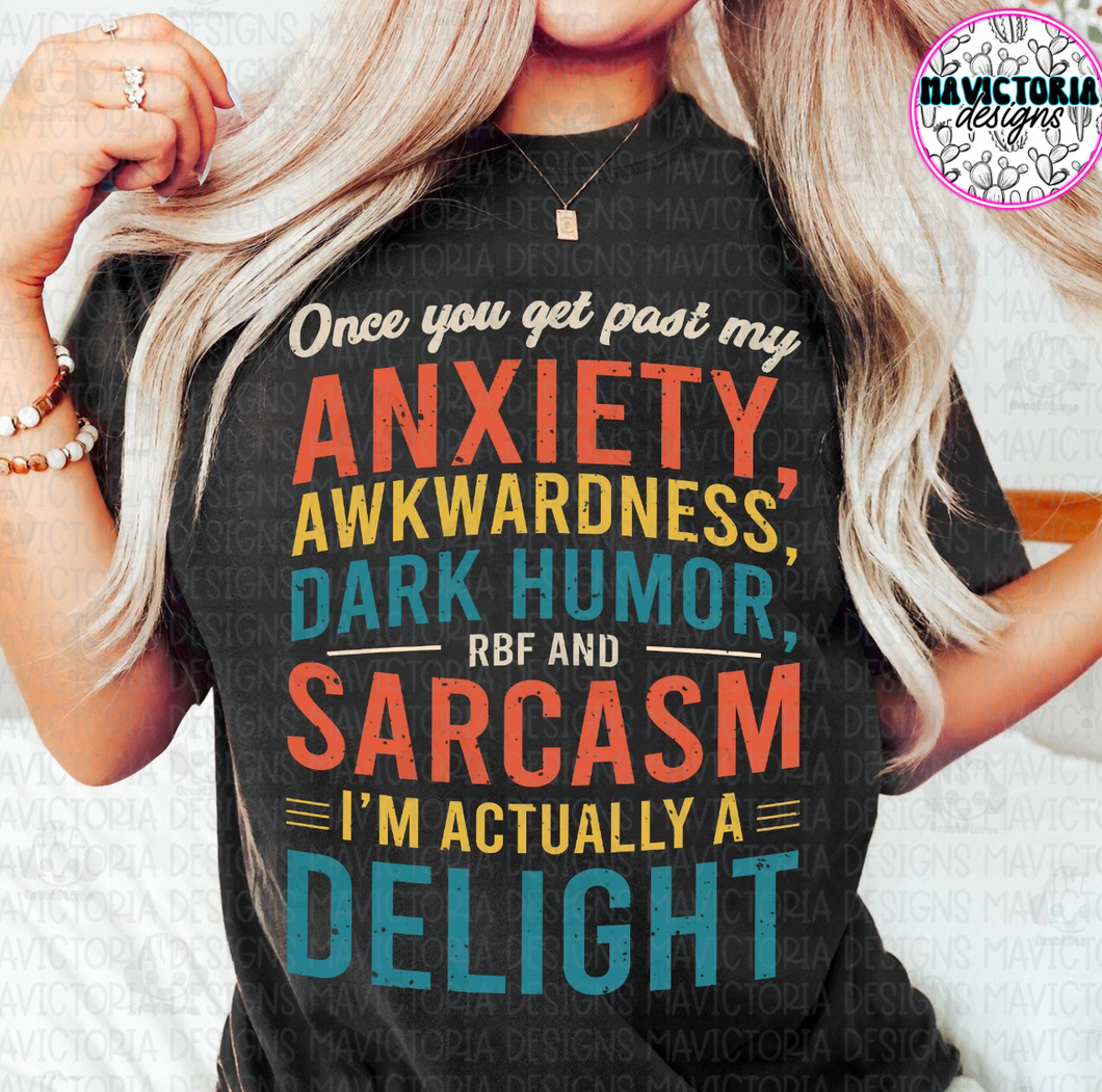 Once you get past my anxiety on black hoodie, crewneck, long sleeve or tee - Mavictoria Designs Hot Press Express
