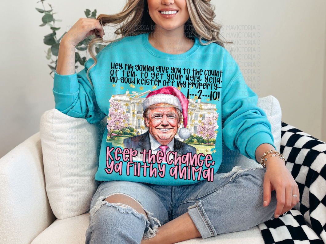 Merry Christmas ya Filthy Animal blue teal hoodie, crewneck, long sleeve or graphic tee - Mavictoria Designs Hot Press Express