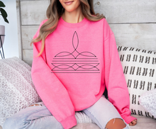 Load image into Gallery viewer, The neon boot stitch bootstitch CREWNECK SWEATSHIRT collection - Mavictoria Designs Hot Press Express
