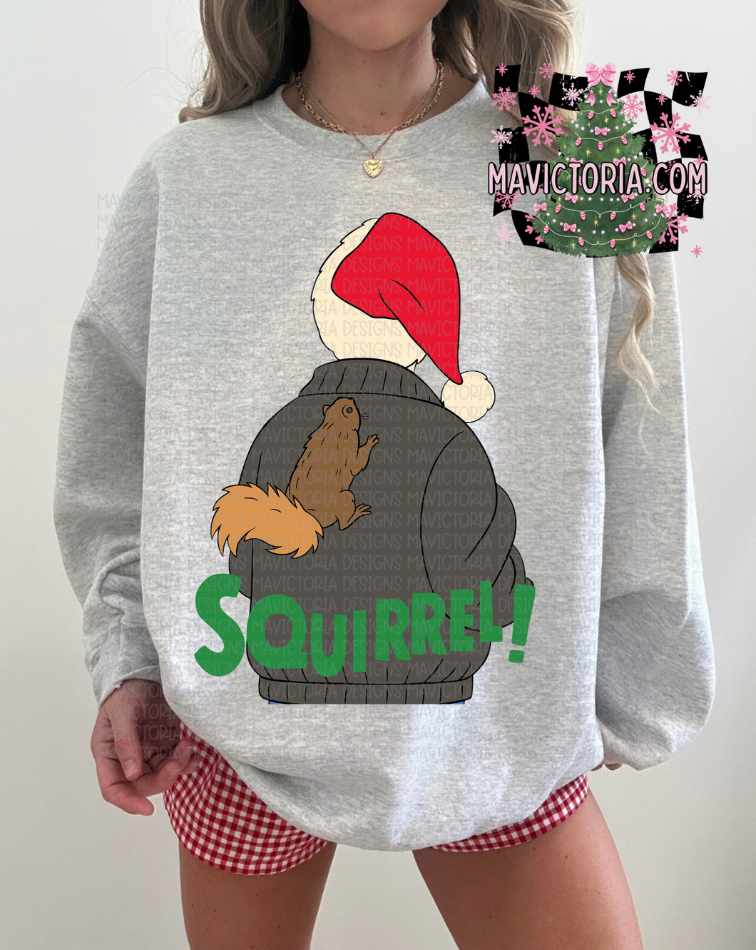 SQUIRREL! Christmas Vacation on ash hoodie, crewneck, long sleeve or tee