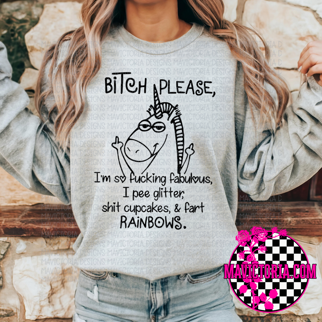 Bitch, please unicorn on grey hoodie, crewneck, long sleeve or tee