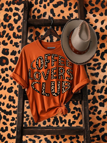 Leopard coffee lovers club on autumn hoodie, crewneck, long sleeve or graphic tee - Mavictoria Designs Hot Press Express