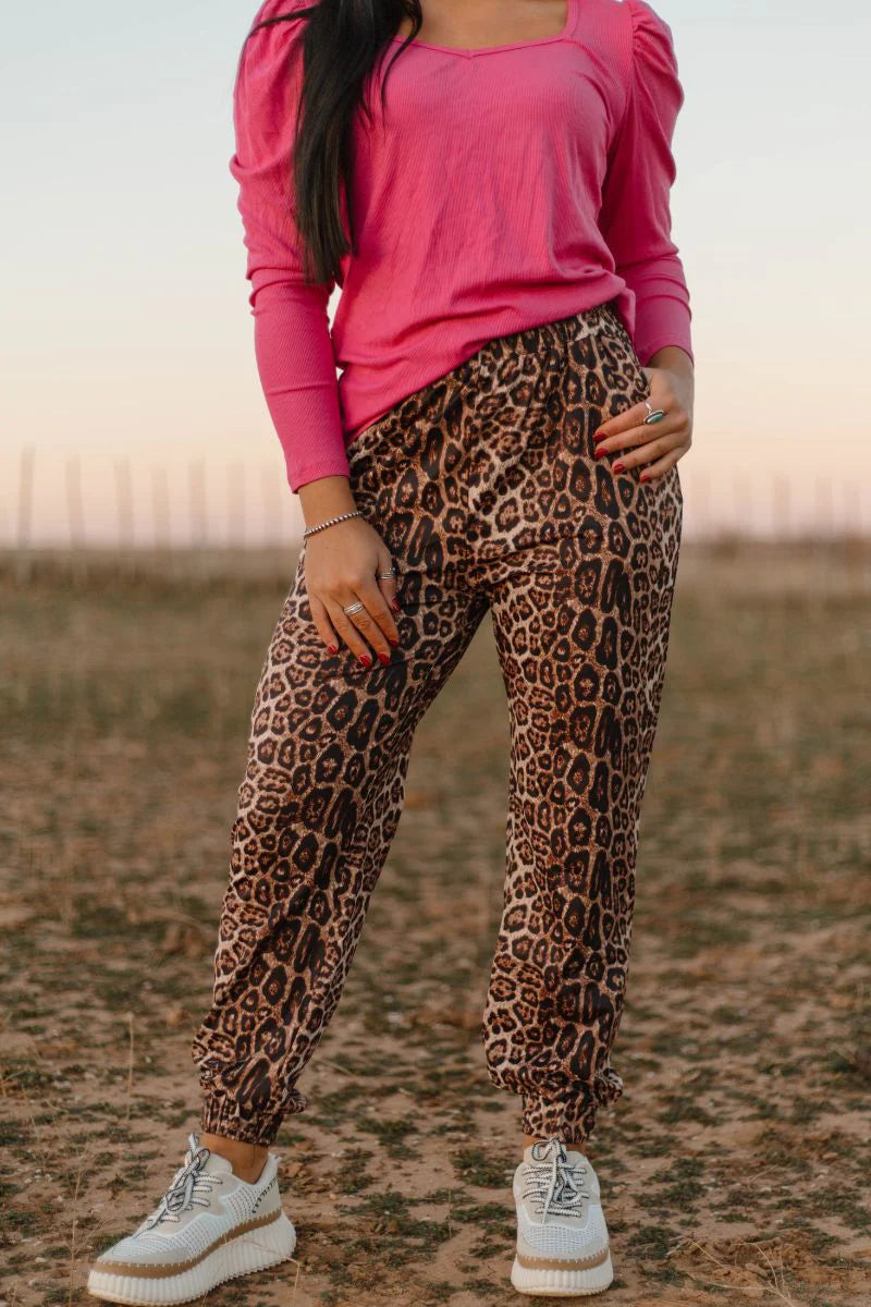 HEAR ME ROAR LEOPARD JOGGERS - Mavictoria Designs Hot Press Express
