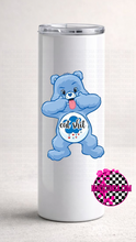 Load image into Gallery viewer, Swear bear care bear 20 oz skinny tumbler - Mavictoria Designs Hot Press Express

