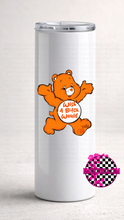 Load image into Gallery viewer, Swear bear care bear 20 oz skinny tumbler - Mavictoria Designs Hot Press Express
