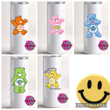 Load image into Gallery viewer, Swear bear care bear 20 oz skinny tumbler - Mavictoria Designs Hot Press Express
