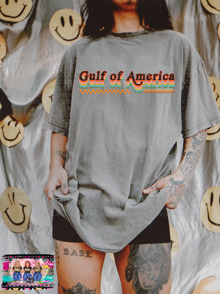 GULF OF AMERICA grey comfort colors graphic tee - Mavictoria Designs Hot Press Express