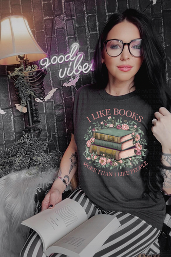 I like books more than i like people on Black tank, hoodie, crewneck, long sleeve or graphic tee - Mavictoria Designs Hot Press Express