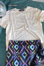 Load image into Gallery viewer, CREAM- Starry Stud Tee - Mavictoria Designs Hot Press Express
