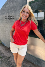 Load image into Gallery viewer, CANDY APPLE- Starry Stud Tee - Mavictoria Designs Hot Press Express
