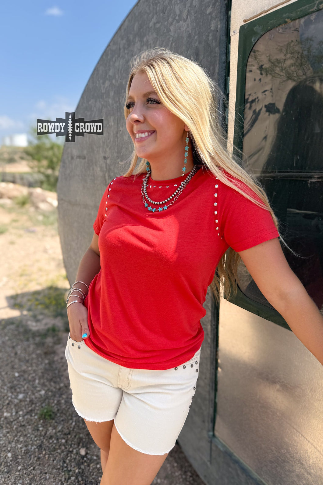 CANDY APPLE- Starry Stud Tee - Mavictoria Designs Hot Press Express