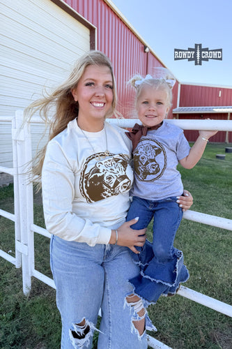 KIDS Happy Hereford Tee- BROWN - Mavictoria Designs Hot Press Express