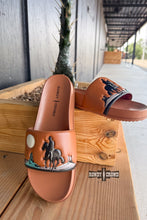 Load image into Gallery viewer, BROWN Saddle Bum Slides - Mavictoria Designs Hot Press Express
