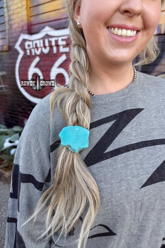 Turquoise Rock Ponytail Holder - Mavictoria Designs Hot Press Express