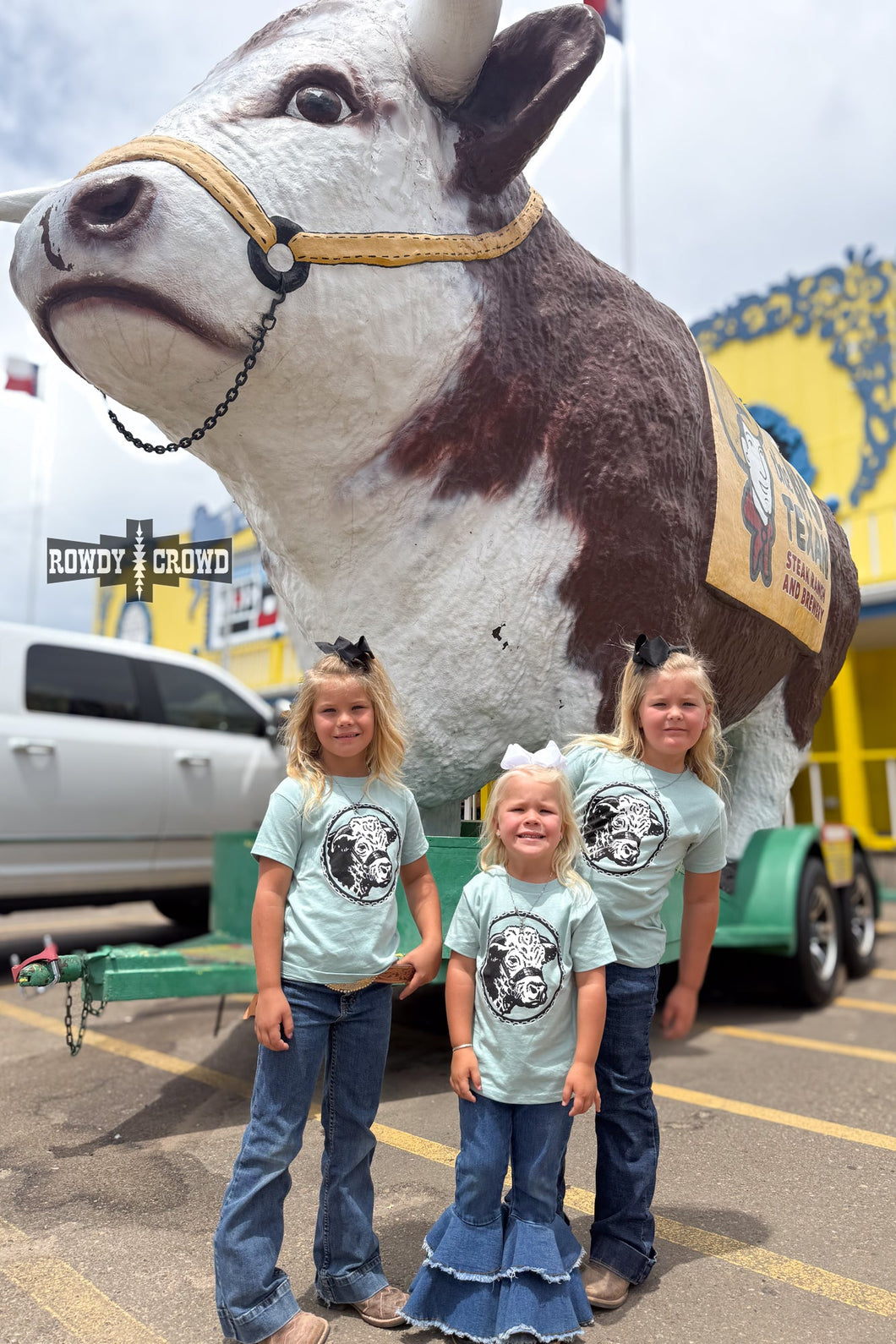 KIDS Happy Hereford Tee- BLUE - Mavictoria Designs Hot Press Express