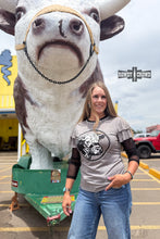 Load image into Gallery viewer, Howdy Hereford Mesh Sleeve Top - Mavictoria Designs Hot Press Express
