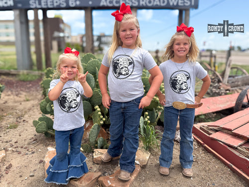 KIDS Happy Hereford Tee- GREY - Mavictoria Designs Hot Press Express