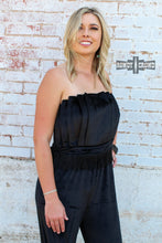 Load image into Gallery viewer, Black Betty Velvet Jumpsuit - Mavictoria Designs Hot Press Express
