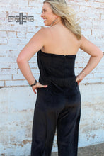 Load image into Gallery viewer, Black Betty Velvet Jumpsuit - Mavictoria Designs Hot Press Express
