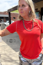 Load image into Gallery viewer, CANDY APPLE- Starry Stud Tee - Mavictoria Designs Hot Press Express
