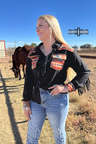 Flatland Fringe Button Up - Mavictoria Designs Hot Press Express