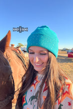 Load image into Gallery viewer, TURQUOISE-Shine Bright Beanie - Mavictoria Designs Hot Press Express
