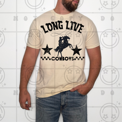 Long Live Cowboys | Comfort Colors Tee - Mavictoria Designs Hot Press Express