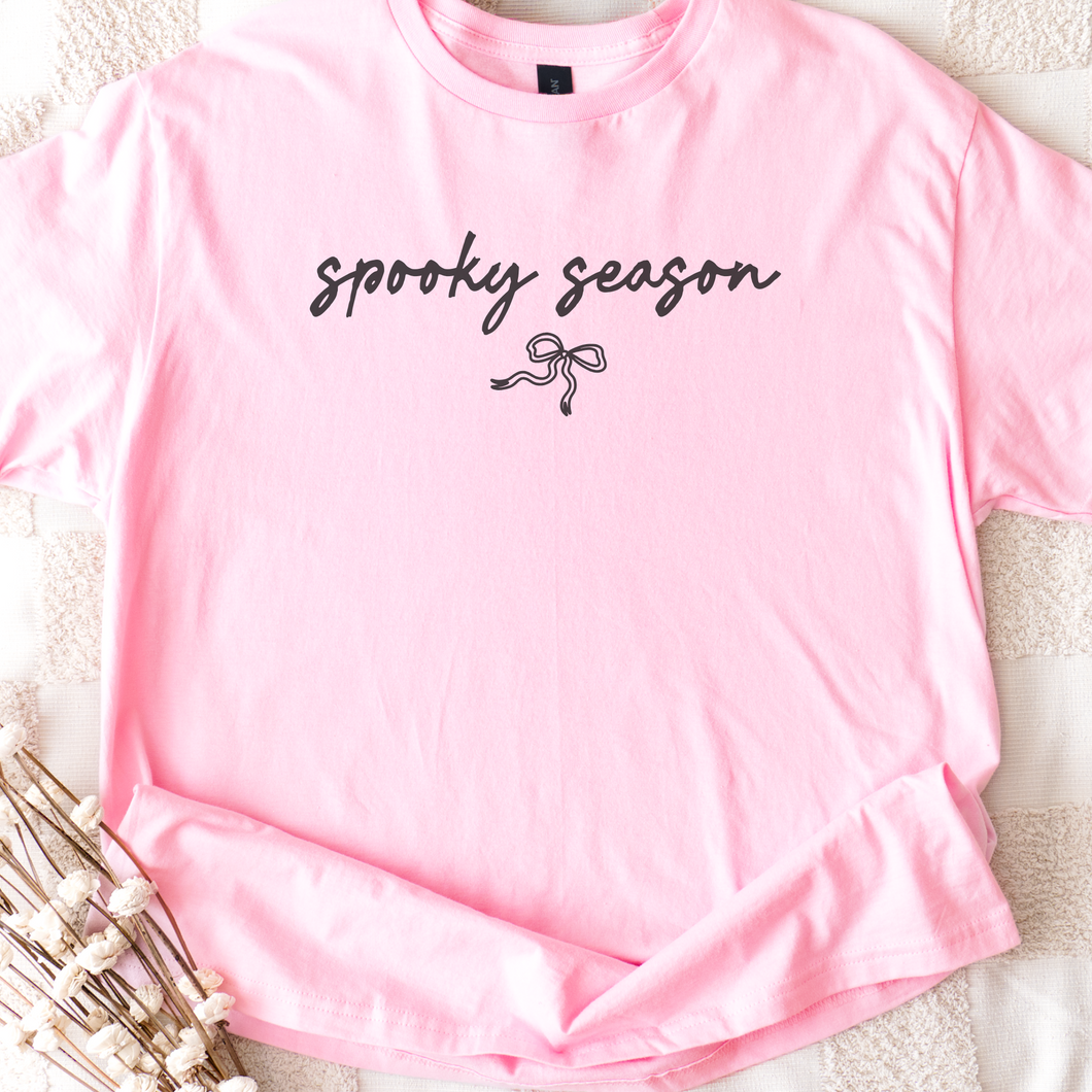 Spooky Season Bow Graphic Tee & Sweatshirt - Youth and Adult - Mavictoria Designs Hot Press Express