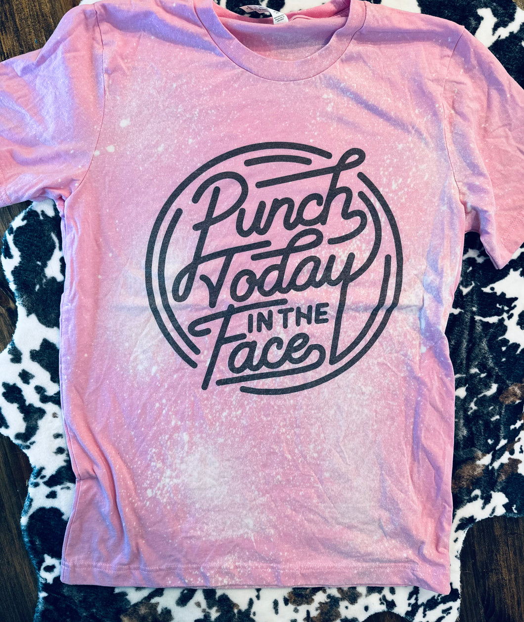 Bleached punch today in the face graphic tee - Mavictoria Designs Hot Press Express