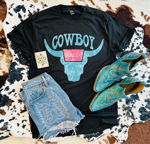Cowboy killer western women’s graphic tee - Mavictoria Designs Hot Press Express