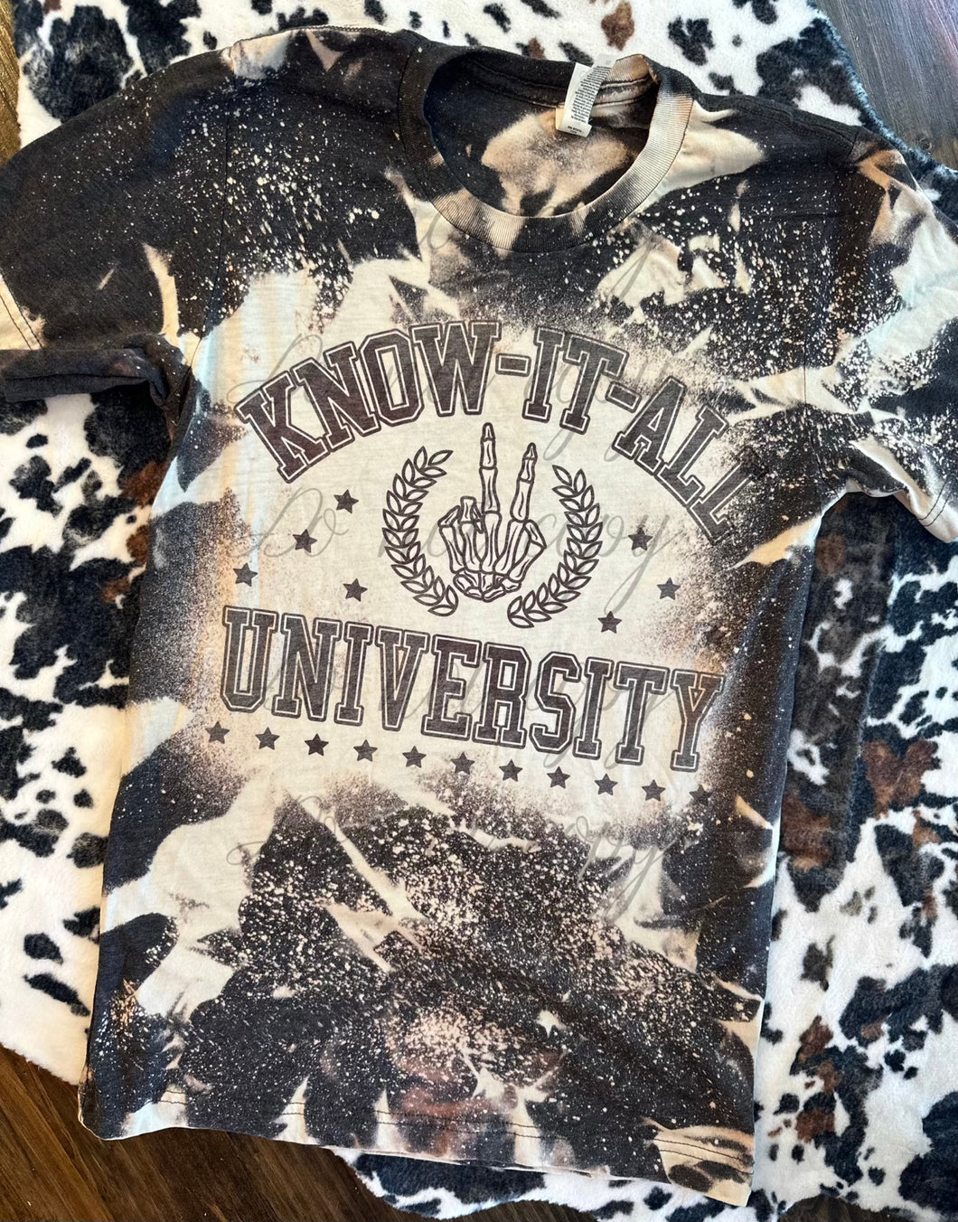 Bleached Know-it-all university graphic tee or sweatshirt graphic tee or sweatshirt - Mavictoria Designs Hot Press Express