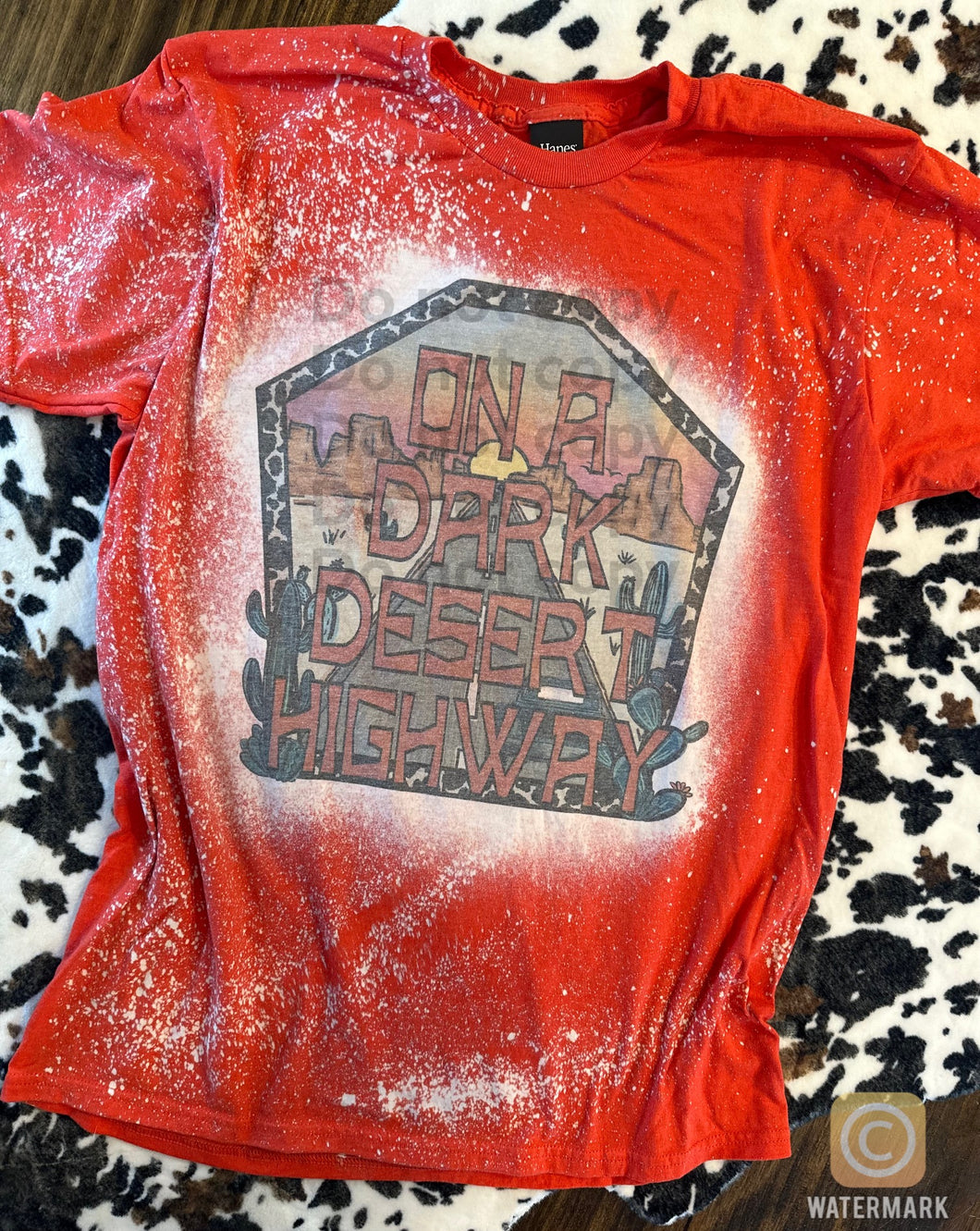 Bleached on a dark desert highway graphic tee - Mavictoria Designs Hot Press Express