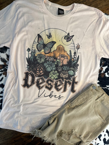 Desert vibes cactus and succulents graphic tee - Mavictoria Designs Hot Press Express