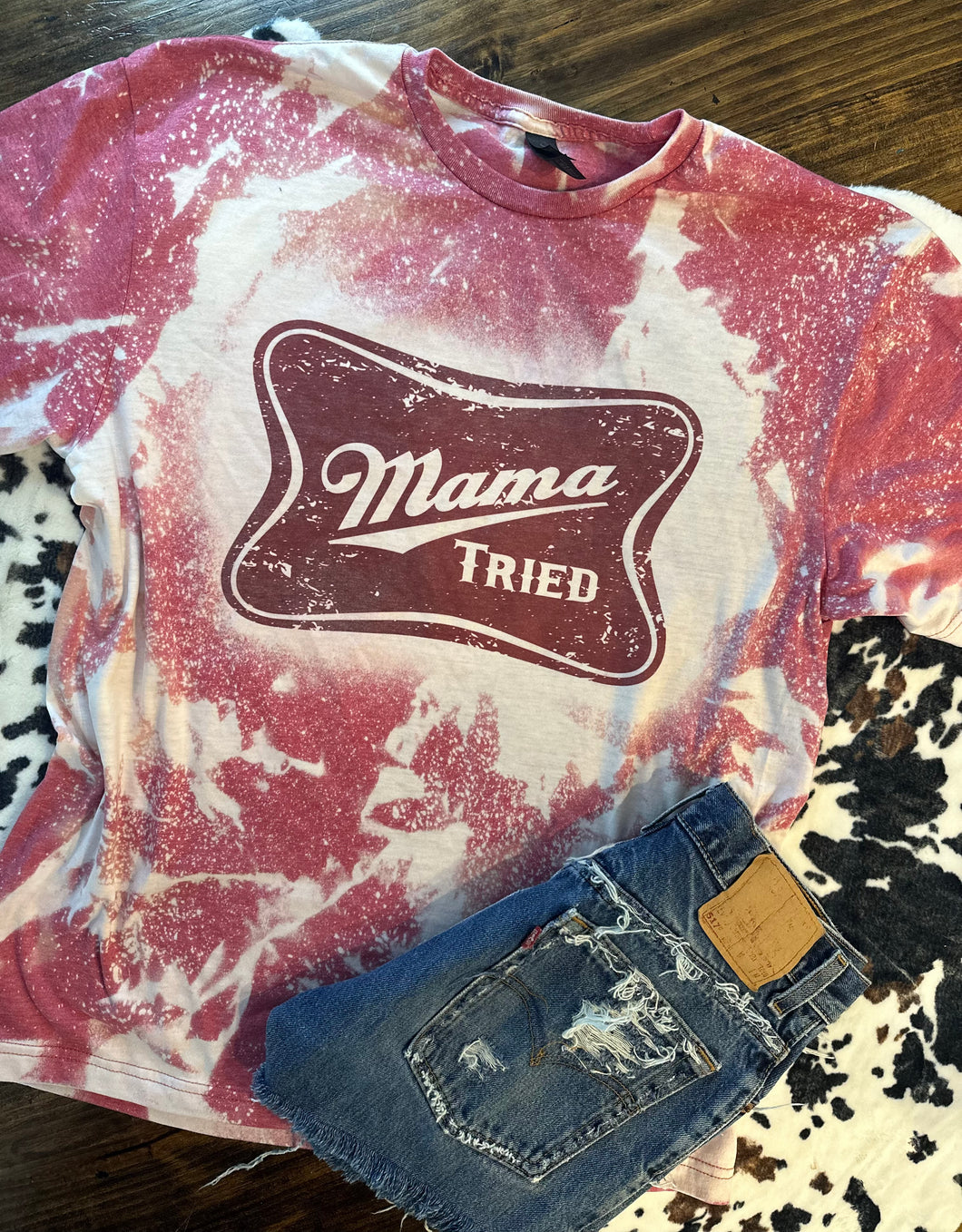 Mama tried bleached graphic tee - Mavictoria Designs Hot Press Express
