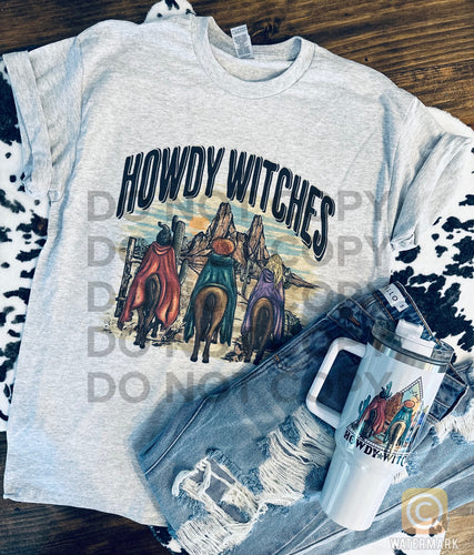 Hocus Pocus western HOWDY WITCHES graphic tee or sweatshirt graphic tee or sweatshirt - Mavictoria Designs Hot Press Express