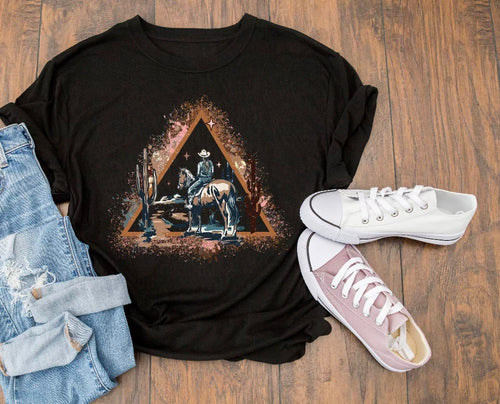 Desert cowgirl graphic tee - Mavictoria Designs Hot Press Express
