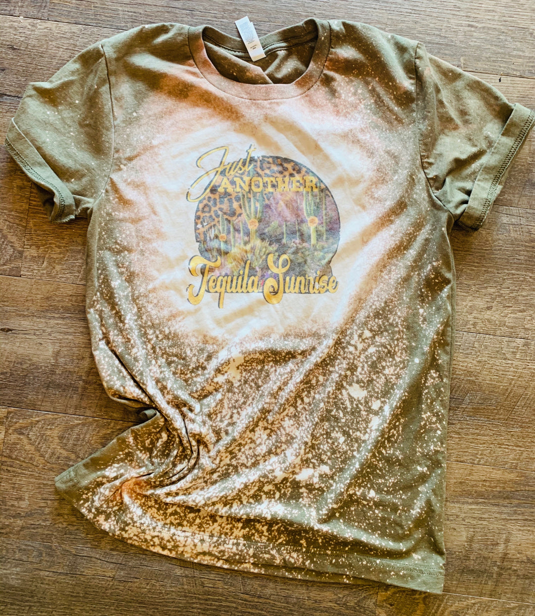 Just Another Tequila Sunrise Bleached Tee - Mavictoria Designs Hot Press Express